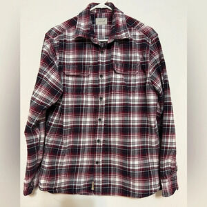 Jachs Plaid Flannel Button Down Long Sleeve Shirt Red/Blue Large Tall